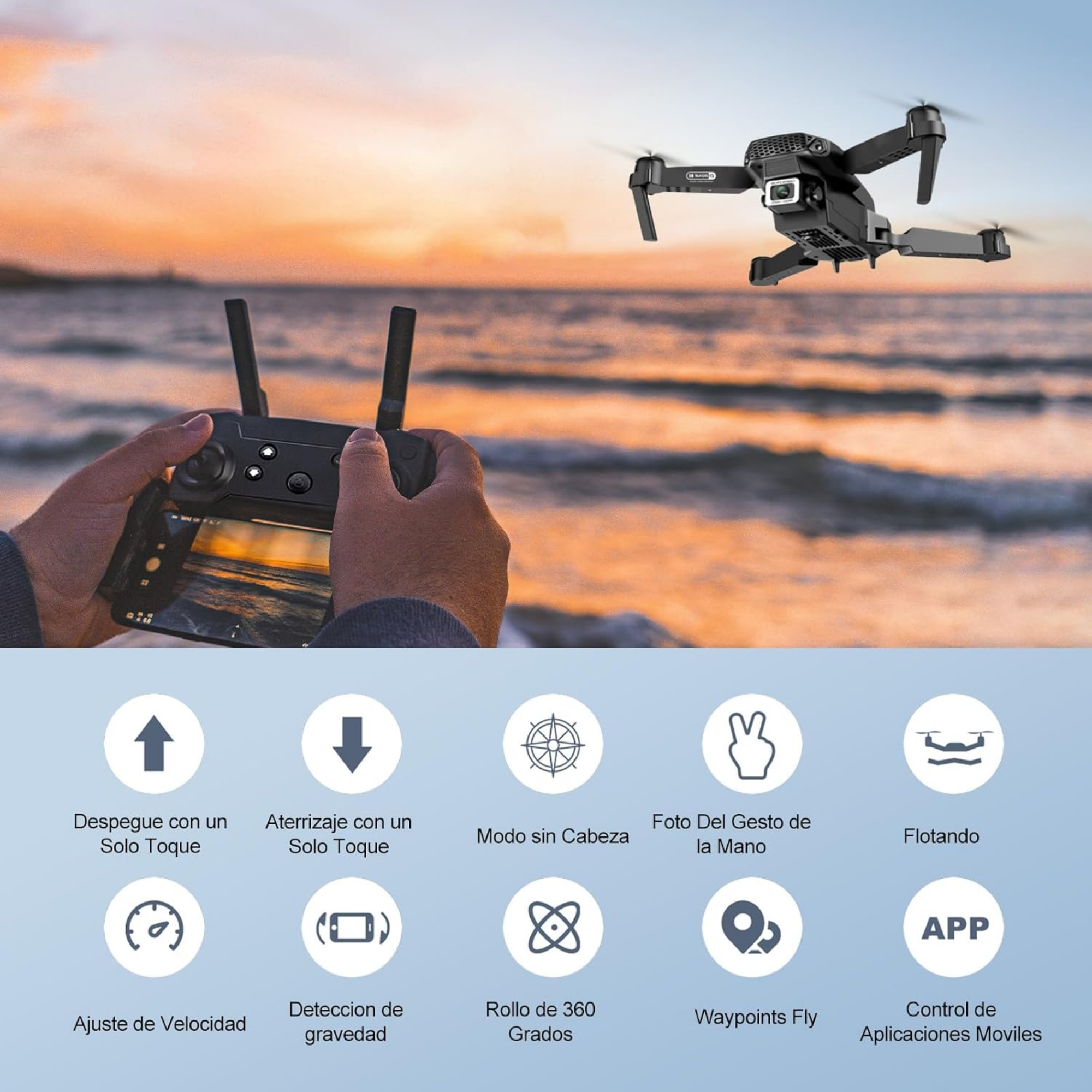 Kit 2 Drones 1 Audifonos Diadema P9