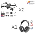 Kit 2 Drones 1 Audifonos Diadema P9