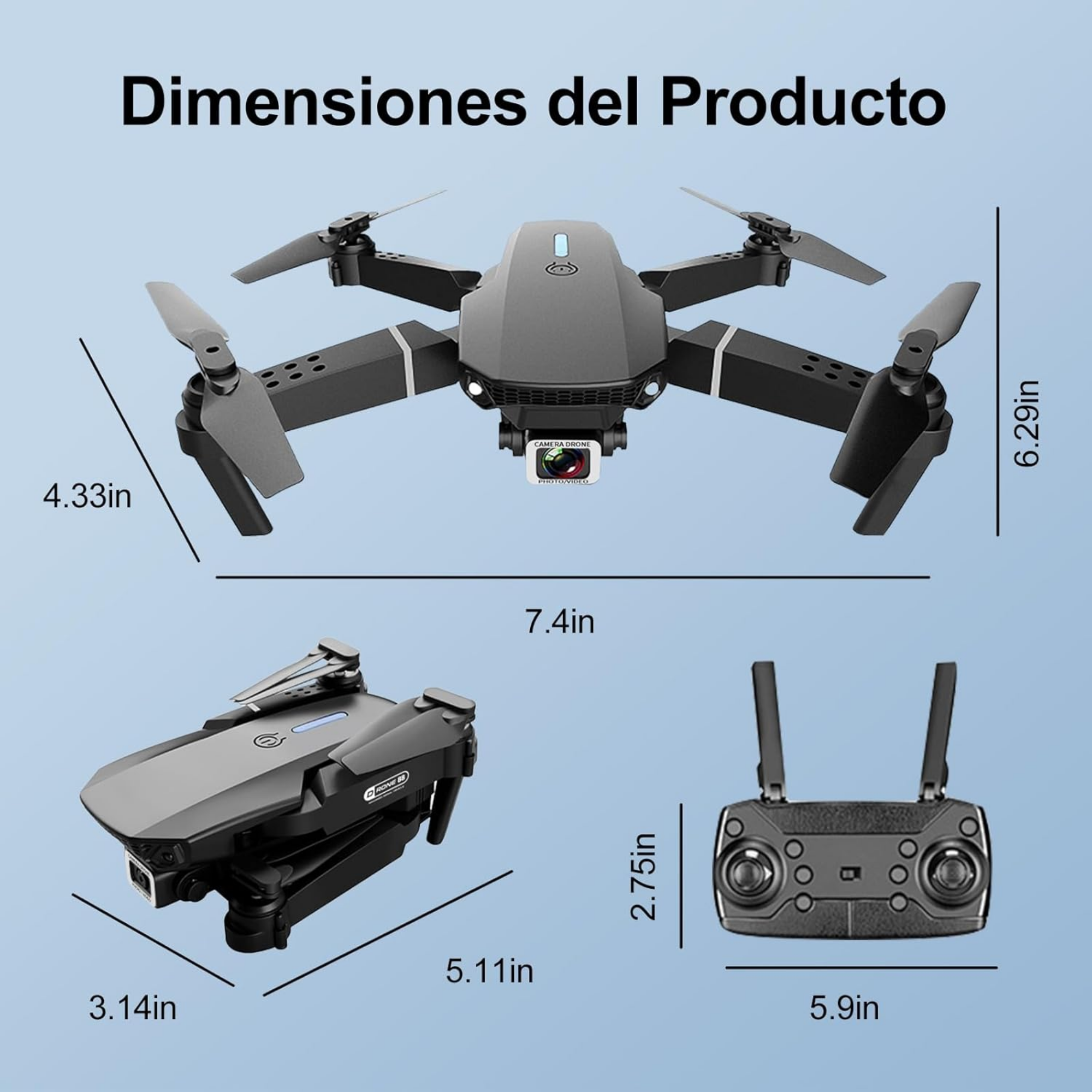 Kit 2 Drones 1 Audifonos Diadema P9